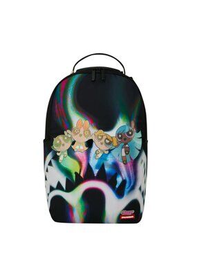 Sprayground Powerpuff Girls Rainbow Holo Shark Backpack NWT 18"
